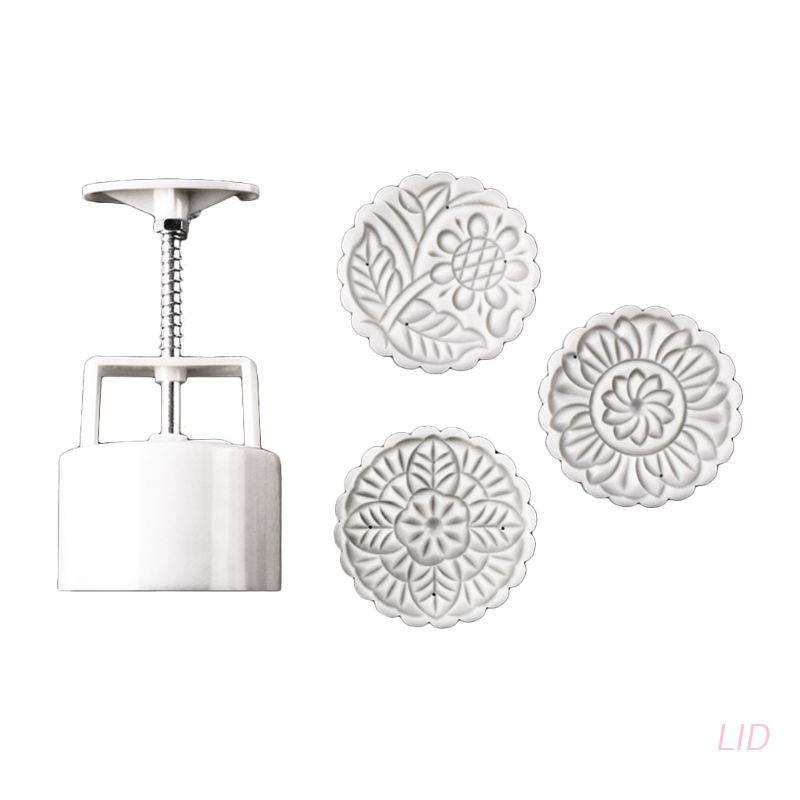 Bộ Khuôn Làm Bánh Trung Thu 150g Kèm 3 Khuôn Đóng Dấu DIY