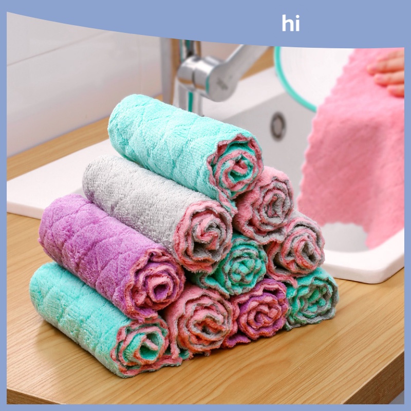 Khăn lau bát đĩa bằng sợi micro siêu thấm hút đa chức năng tiện dụng cho nhà bếp