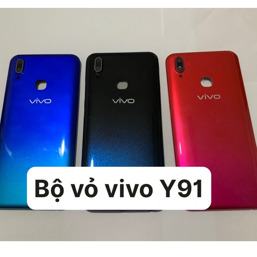 Bộ vỏ điện thoại full zin Vivo Y91 - bộ gồm lưng, sường, phím bấm, kính camera