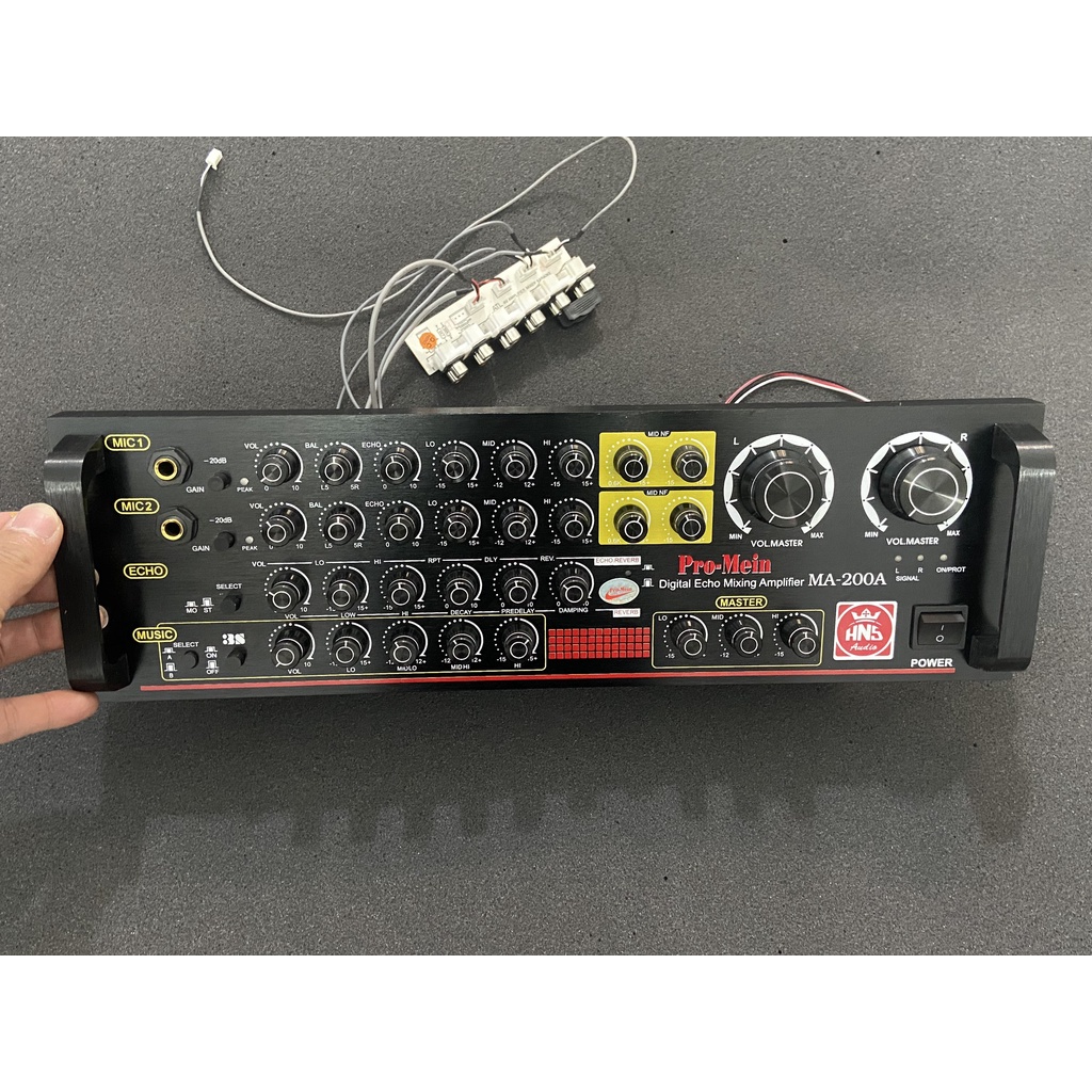 Bộ pre mặt trước amply đầy đủ phụ kiện mic 8 volume chống hú echo 50195 + reverb
