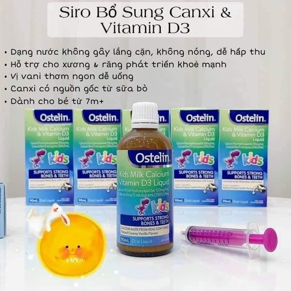 Canxi Nước Kids Milk Calcium & Vitamin D3 Liquid 90ml Ostelin của Úc