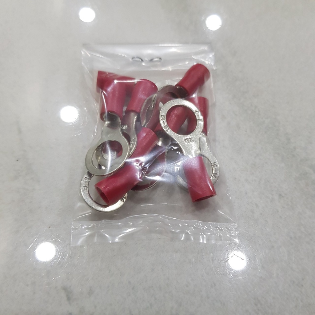 10 Đầu cos tròn RV2-8, cos chữ O, RV2-8, Đầu cốt tròn 2-8, đầu cos dây điện, Cốt tròn