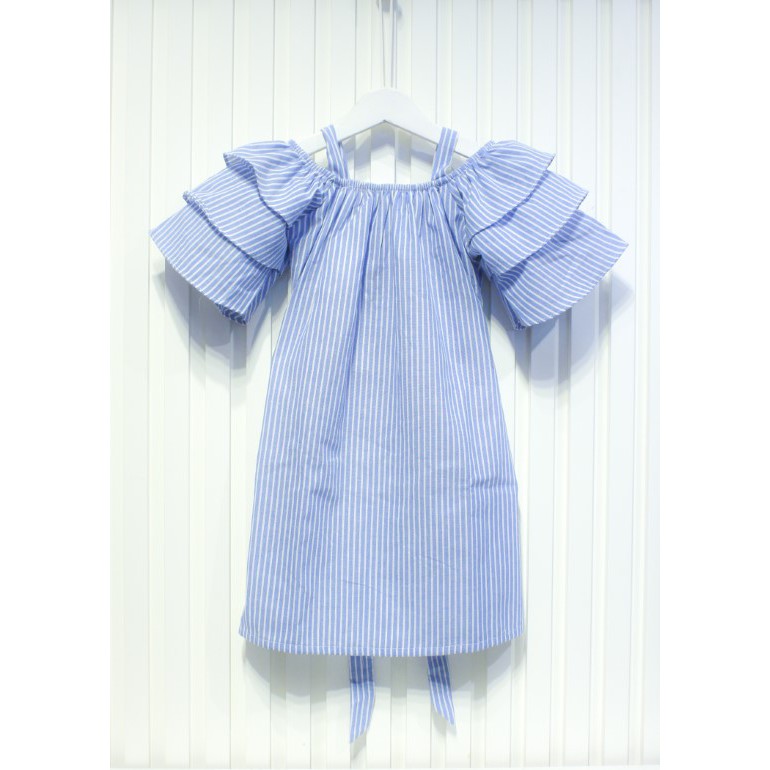 Đầm hai dây rớt vai tay phồng dễ thương cho bé gái, chất liệu cotton mềm mại, mát mẻ, thoáng mát mồ hồ tphcm- Jadiny