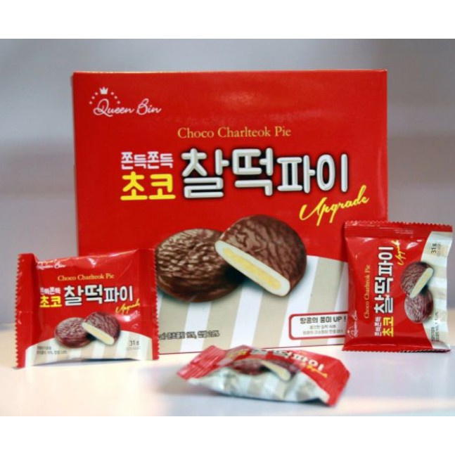 [QUEEN BIN] BÁNH CHOCOPIE NHÂN NẾP DẺO VỊ LẠC 310G - [QUEEN BIN] 쫀득쫀득 찰떡초코파이 310G