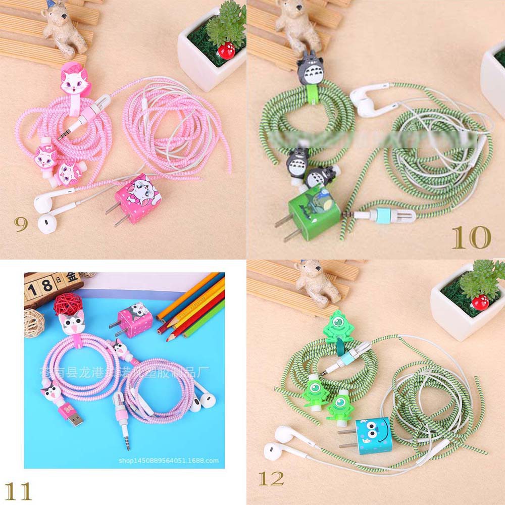 BỘ DECAL DÁN, DÂY QUẤN, NÚT BẢO VỆ 5 IN 1 HÌNH THÚ
