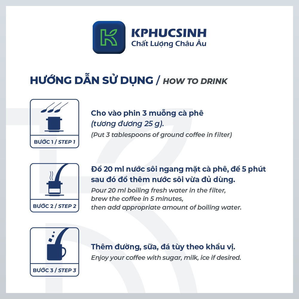 Cà phê rang xay xuất khẩu Thu 454g/hộp KPHUCSINH - Hàng Chính Hãng