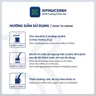 Combo 2 túi cà phê Robusta Arabica KCOFFEE rang mộc  KH04 500g