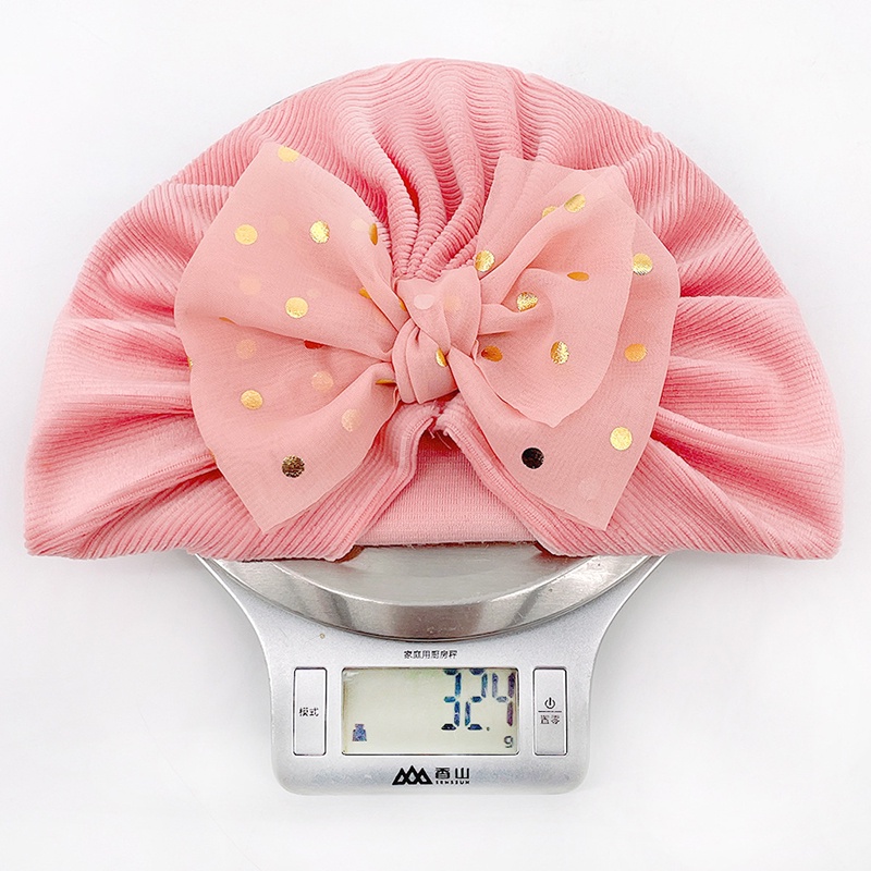 Băng Đô Nơ Họa Tiết Chấm Bi Chất Liệu Mềm Mại Giữ Ấm Cho Bé Gái