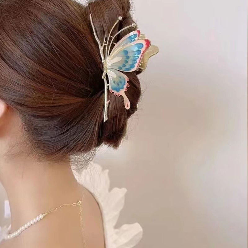 Kẹp Tóc Bướm Bằng Hợp Kim Nhiều Màu Sắc Đơn Giản