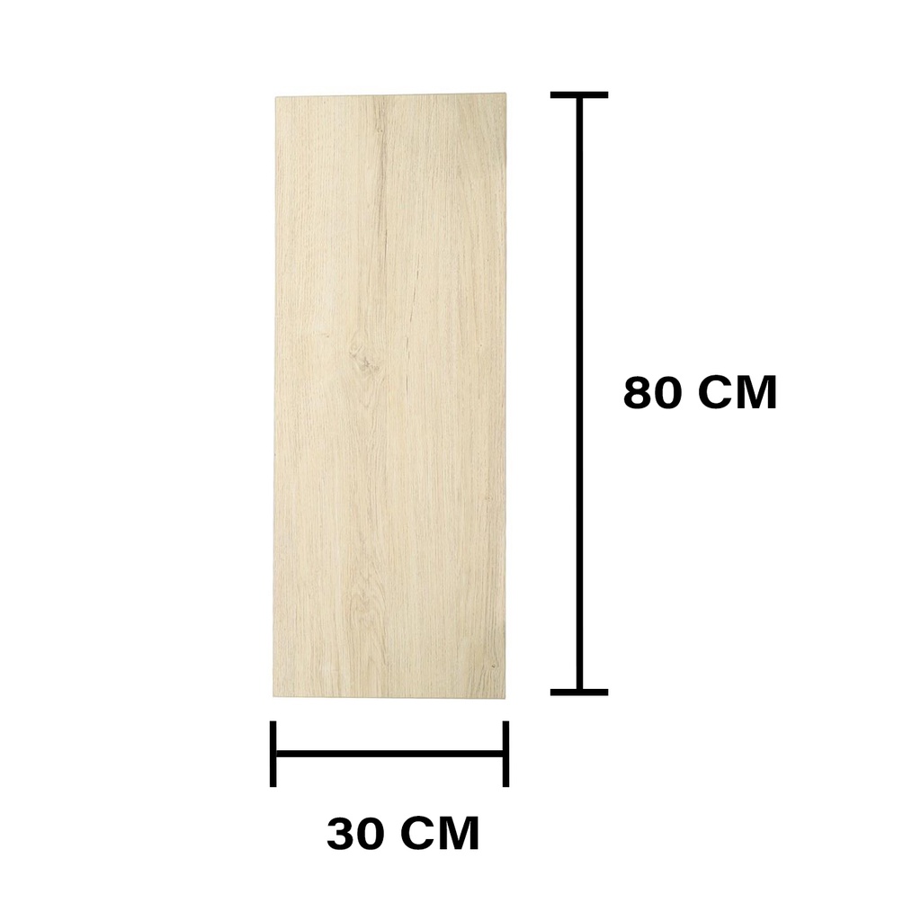 HomeBase STACKO Bộ Kệ gỗ trang trí treo tường kèm 2 giá đỡ kệ W30xD80xH1.6cm kệ màu gỗ sồi + giá đỡ trắng