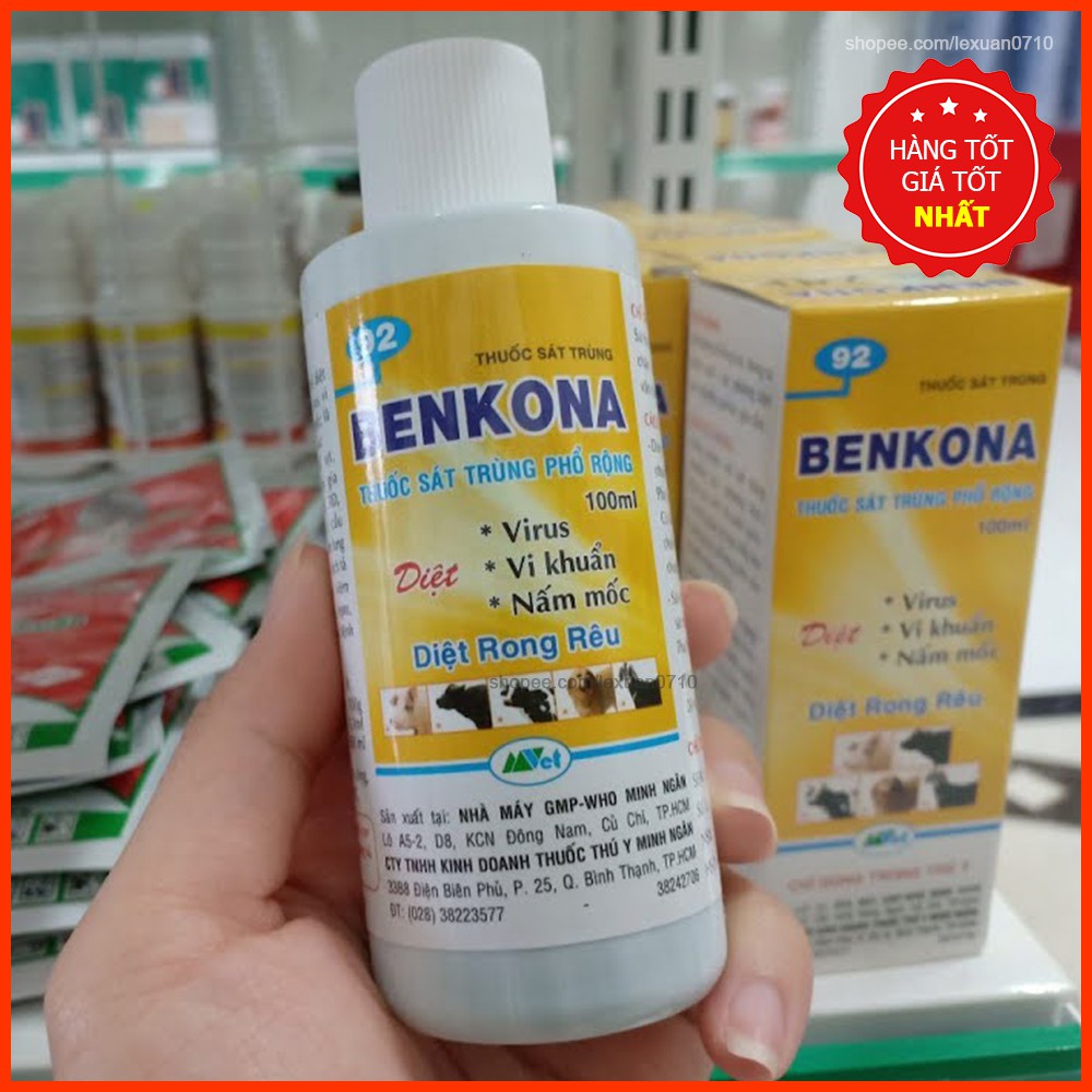 Benkona - Chế phẩm khử trùng sát khuẩn giá thể, đất trồng hoa lan, cây trồng chai 100ml