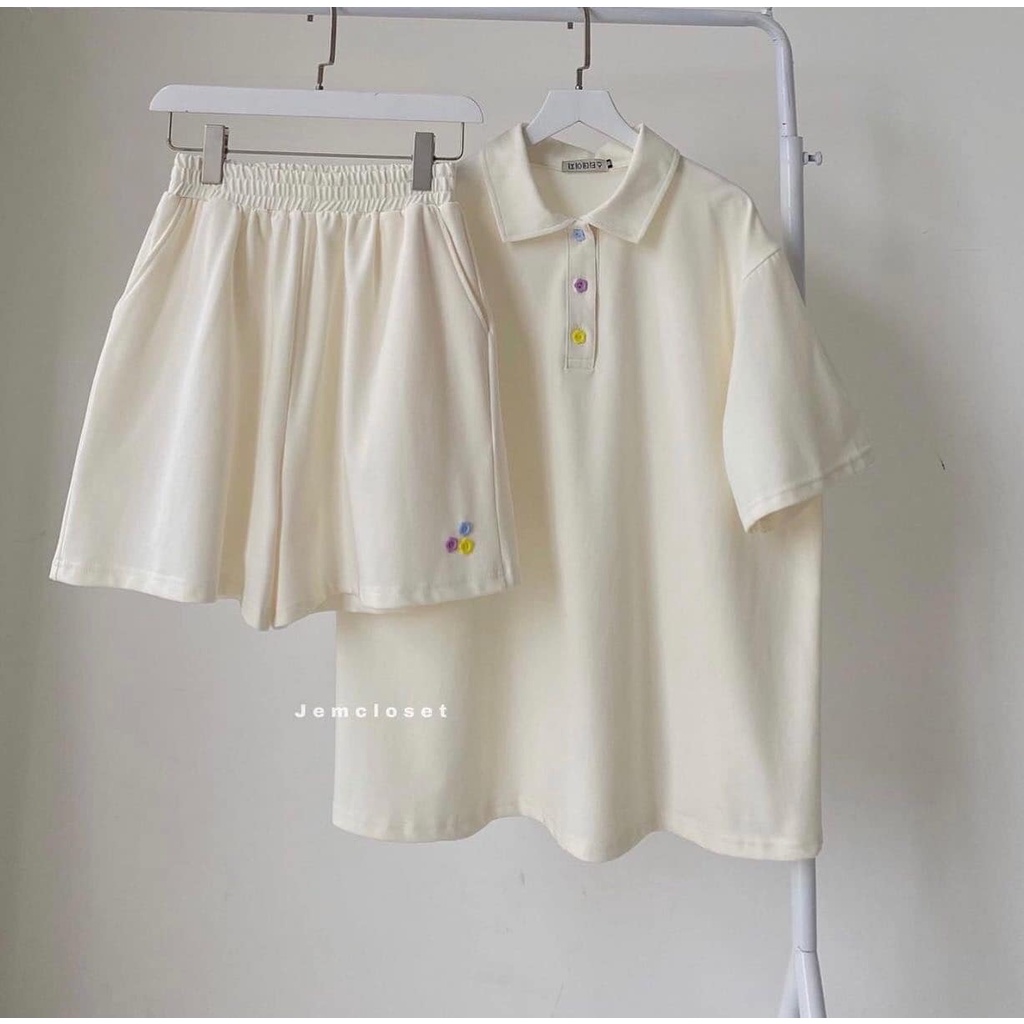 Set Đồ Nữ Đi Chơi JEM CLOSET Chất Vải Cá Sấu Set Bộ Nữ Quần Short Ống Rộng NOAL Phong Cách Hàn Quốc Style Nhẹ Nhàng 8128