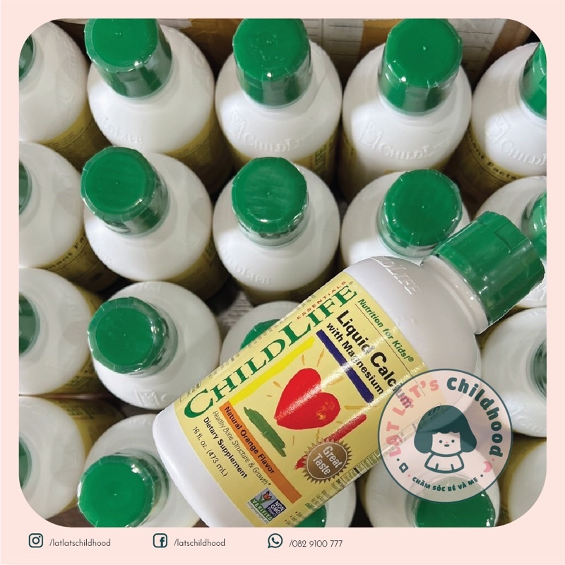 Thực Phẩm Bổ Sung Cho Bé Childlife Liquid Calcium With Magnesium Hương Cam Chai 474ml