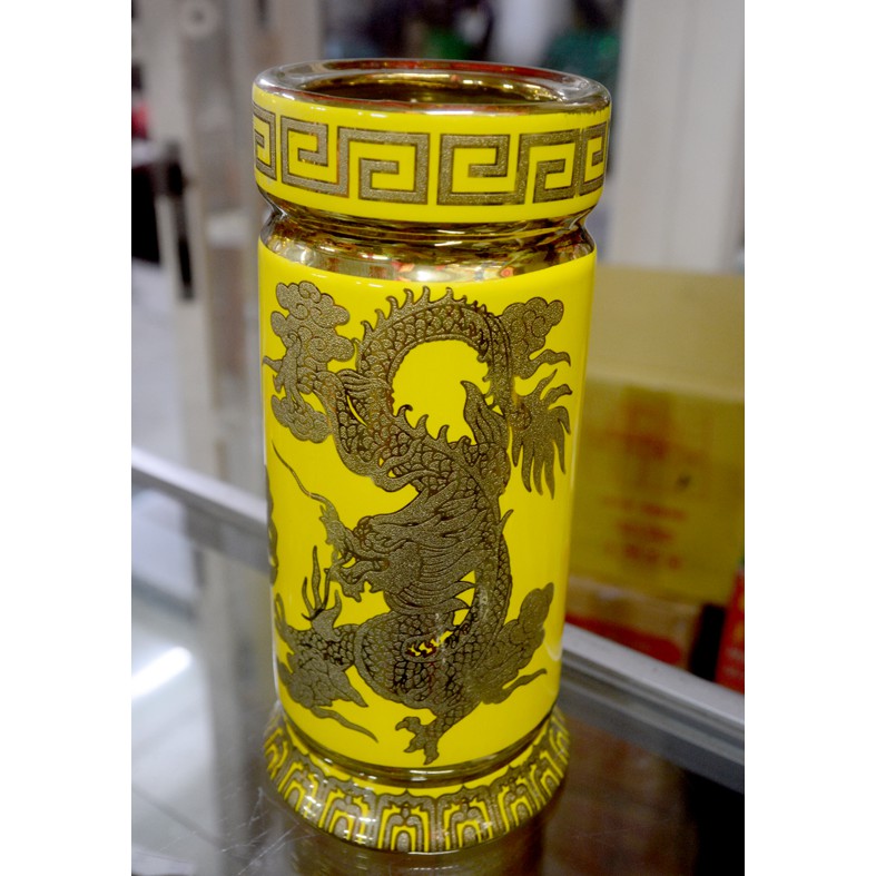 Ống đựng nhang rồng vàng 3D