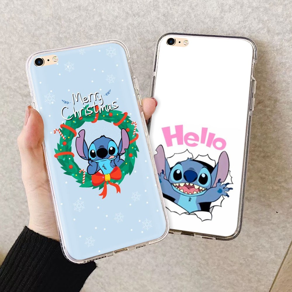 Ốp điện thoại mềm trong suốt in hình Stich dễ thương 85GT cho iPhone 8 7 6s 6 plus 5 5S SE 5C 4 4s