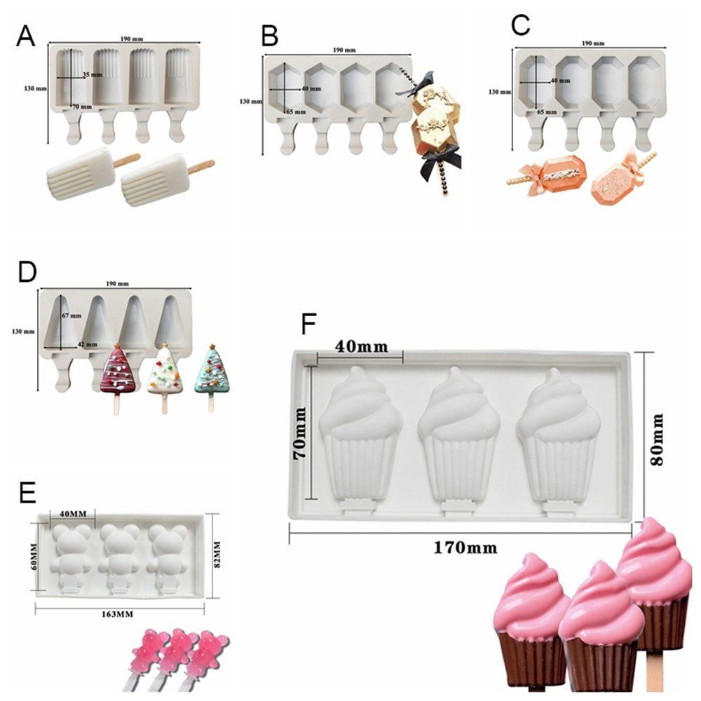 YIYU Khuôn Làm Kem Que 3 / 4 Ngăn Hình Gấu Đáng Yêu
