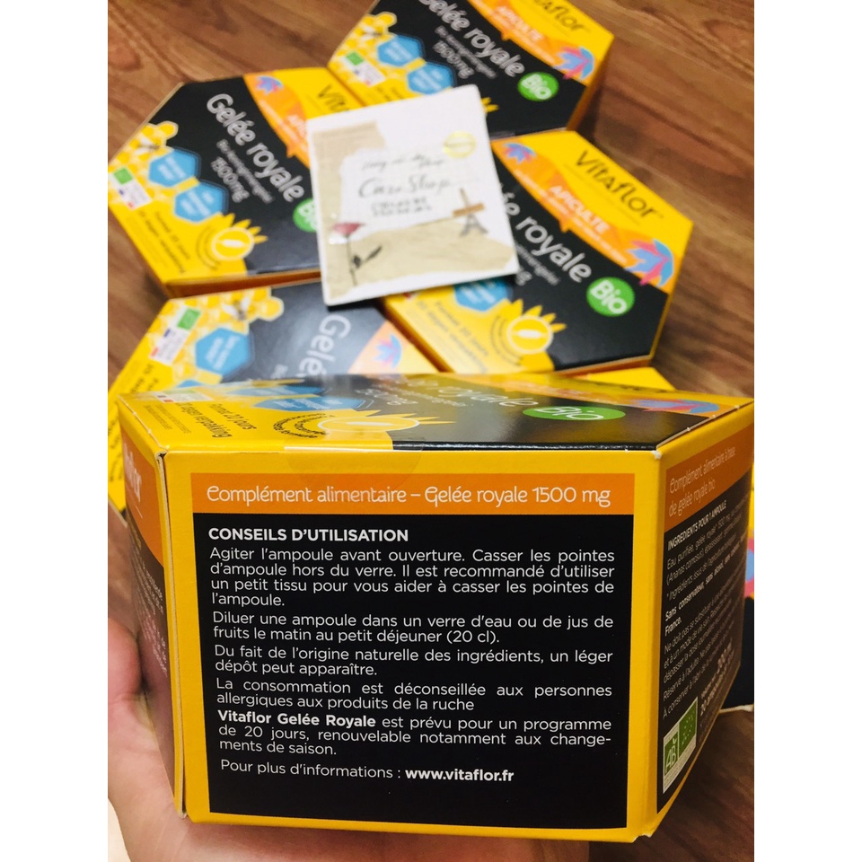 Sữa ong chúa Vitaflor Gelee Royale Bio 1500mg Pháp