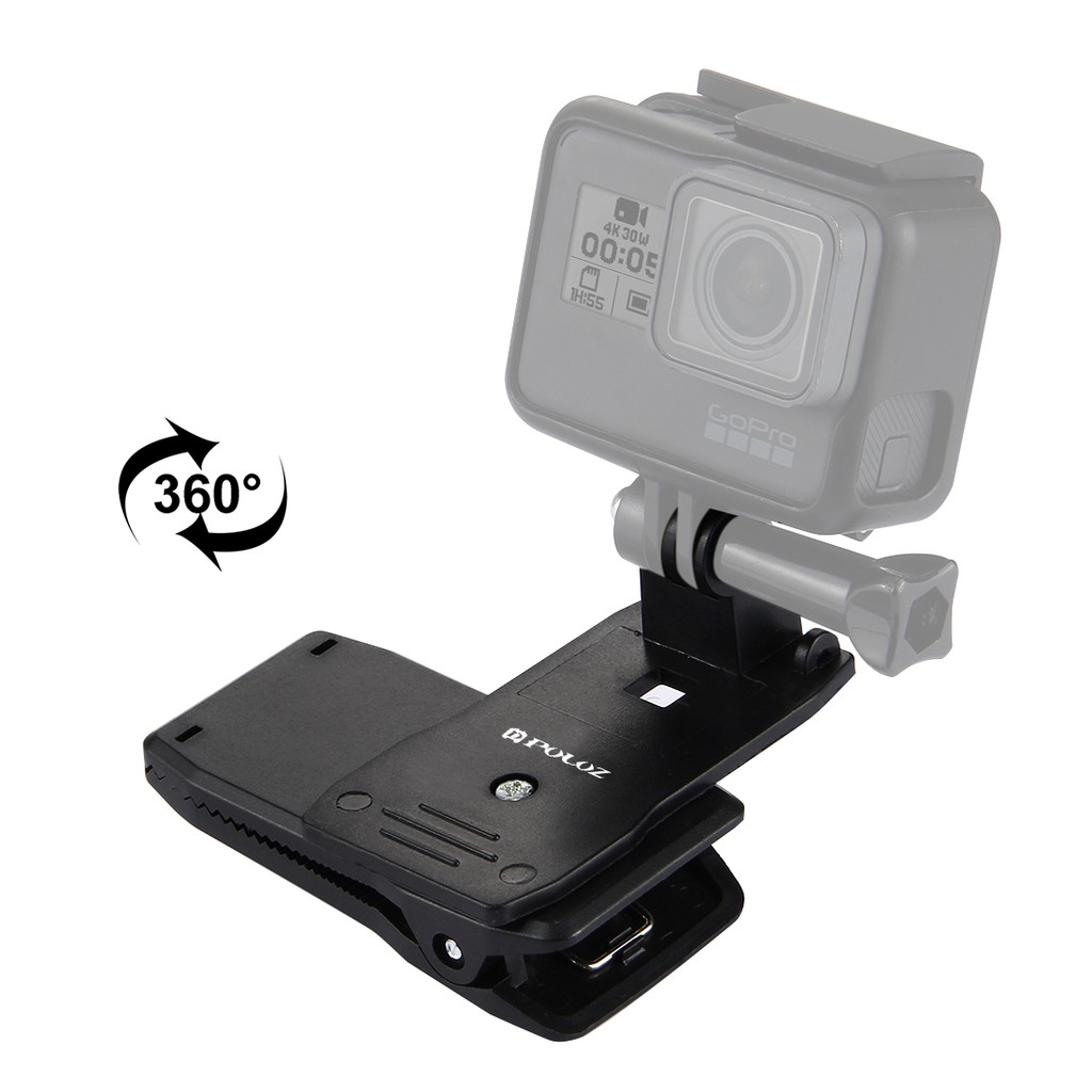 Kẹp vai balo gắn GoPro Hero Action Cam xoay 360 độ Puluz - Hàng chính hãng