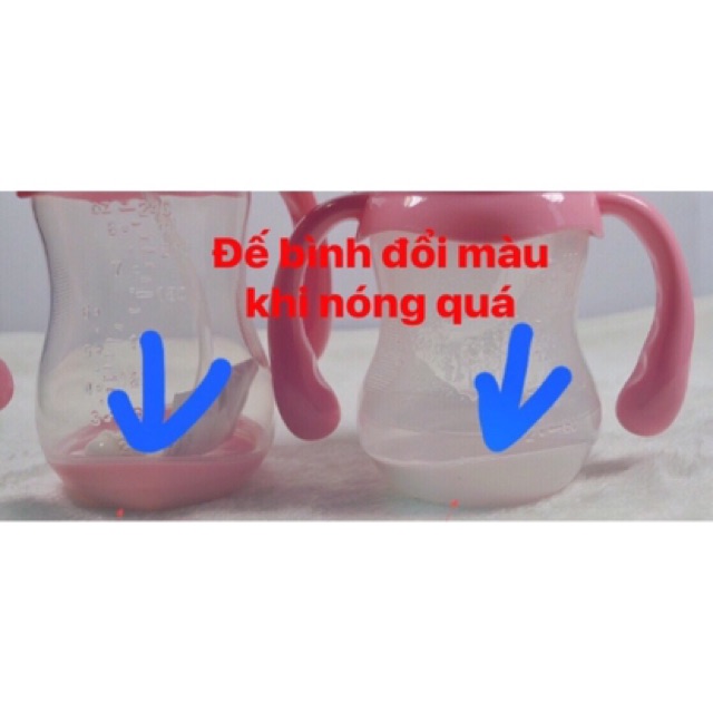 Bình sữa báo nóng kèm van chống sặc 180ml, 220ml