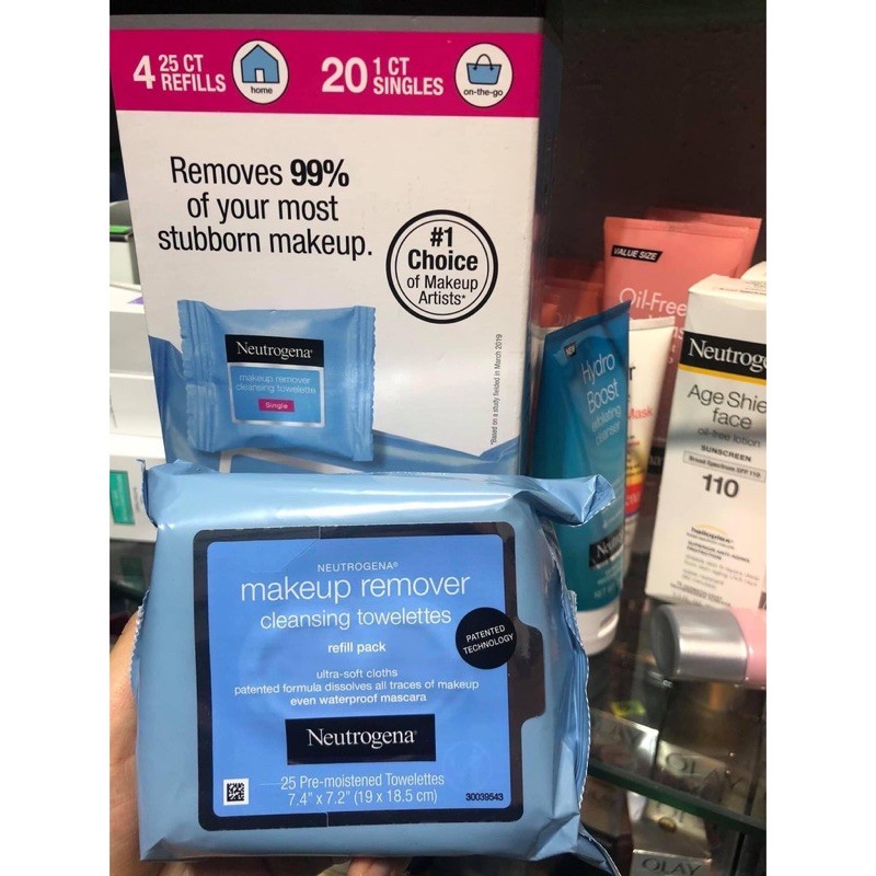 KHĂN GIẤY ƯỚT TẨY TRANG NEUTROGENA MAKEUP REMOVER MỸ