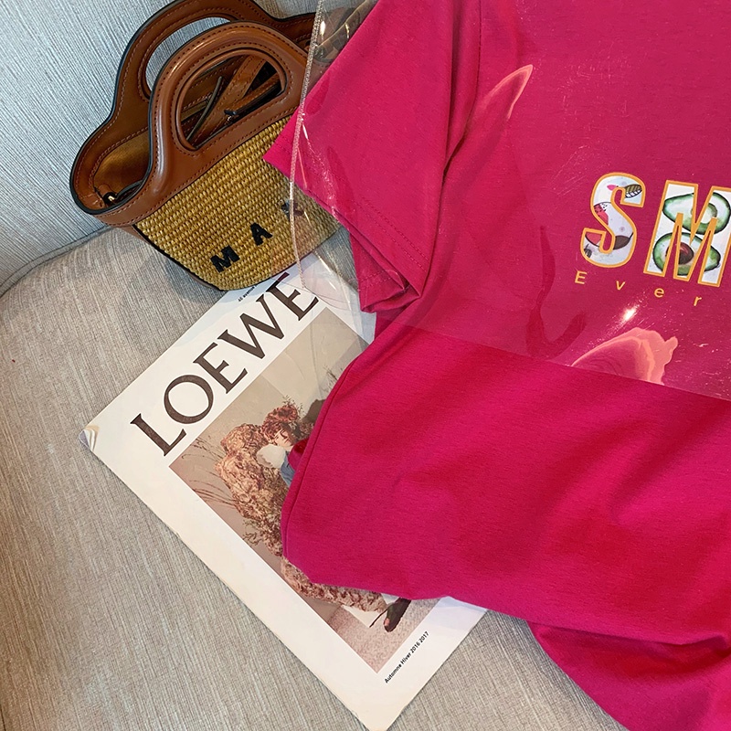 NRVP Áo thun cotton tay ngắn cổ tròn phong cách Hàn Quốc thời trang mùa hè dành cho nữ