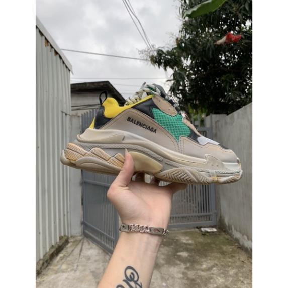 Giày Ba len Trips Đế Bẩn Cao Cấp Xanh Vàng