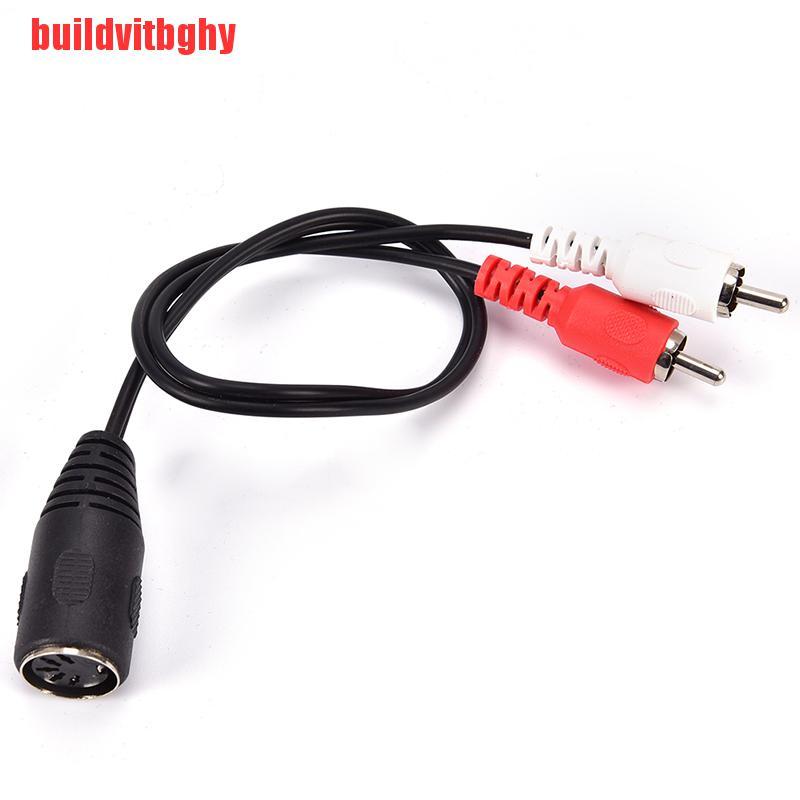 (Mua-Code) Cáp Chuyển Đổi Âm Thanh 5 Pin Din Female Sang 2 X Rca Phono Male Plugs 30cm