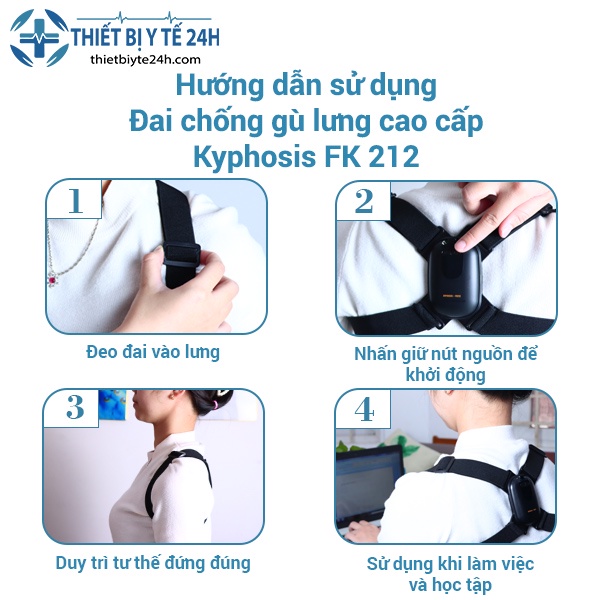 Đai Chống Gù Lưng Kyphosis Cho Người Lớn Và Trẻ Em Đai Nhắc Nhở Định Hình Ngồi Đúng Tư Thế FK-212