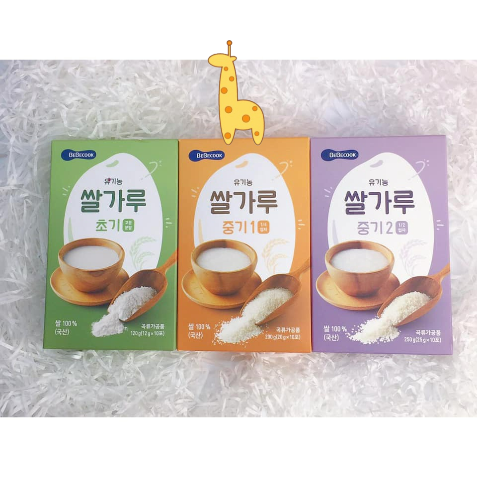 Bột Gạo Ăn Dặm Cho Bé Hữu Cơ Bebecook Hàn Quốc Thơm Ngon Tiện Lợi An Toàn