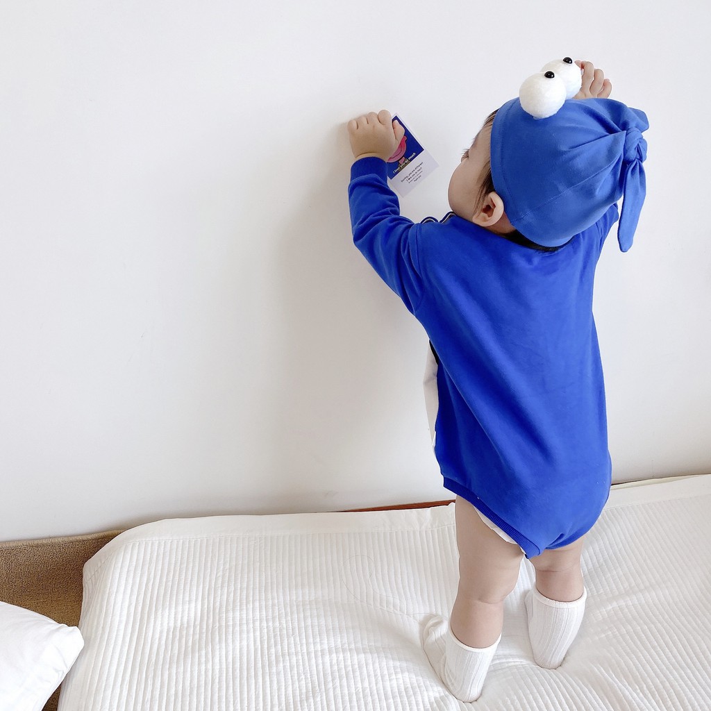 Áo liền quần tay dài hoạ tiết hoạt hình phong cách Hàn Quốc thời trang cho bé