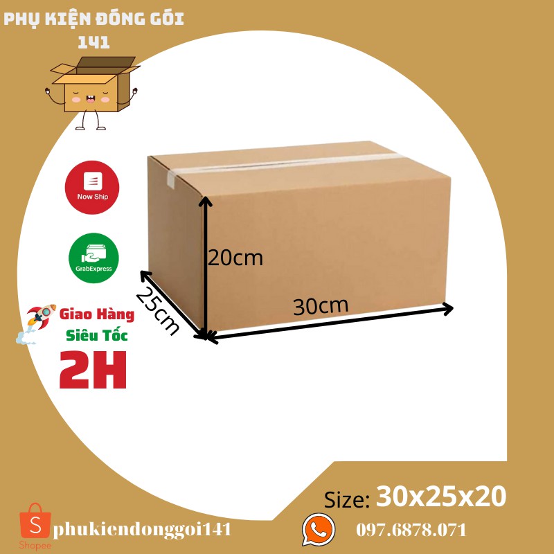 30 x 25 x 20cm Combo 10 thùng hộp carton đóng gói hàng hóa