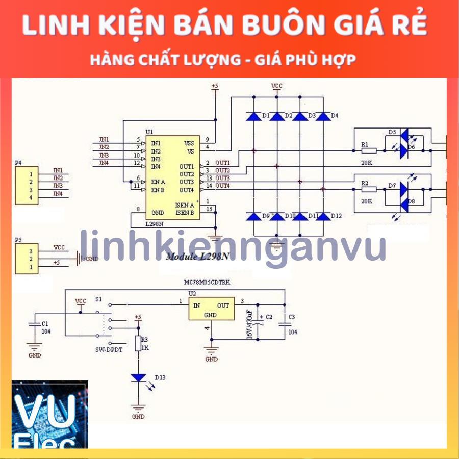 Module Điều Khiển Động Cơ L298 công suất cao