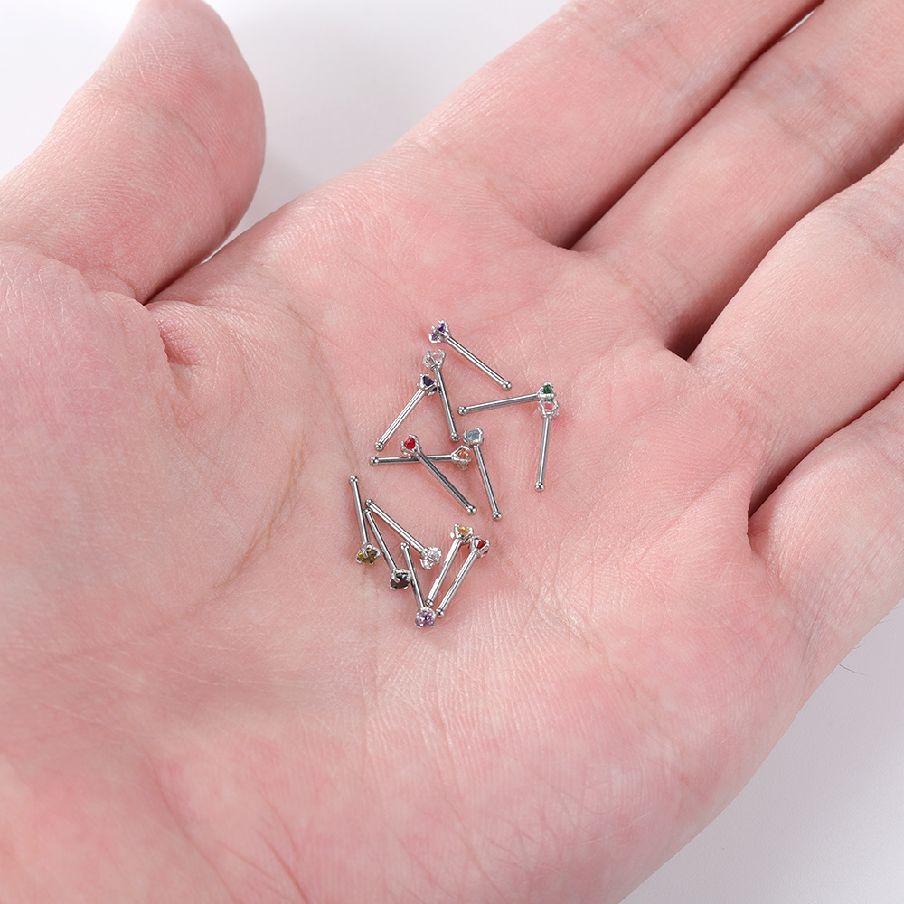 Set 14 Khuyên Mũi Bằng Thép Không Gỉ Thời Trang 20g
