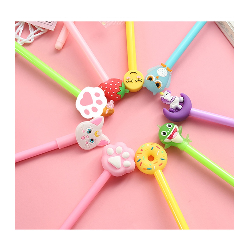 Set 20 cây bút gel đầu thú mix nhiều mẫu siêu xinh (tặng kèm túi zip)
