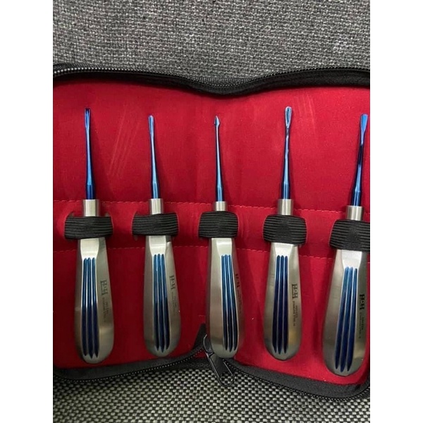 BỘ BẨY KHÔNG SANG CHẤN CÁN TO MẠ TITAN XANH 5 CÂY- BẨY NHA KHOA