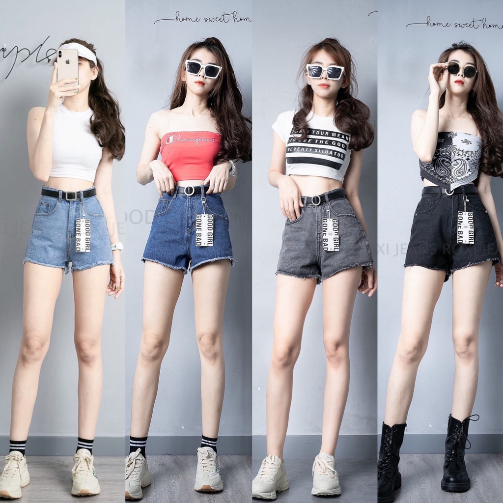 Quần Đùi Nữ Basic, Quần Short Jean Trơn Ulzzang Hàn Quốc Cao Cấp