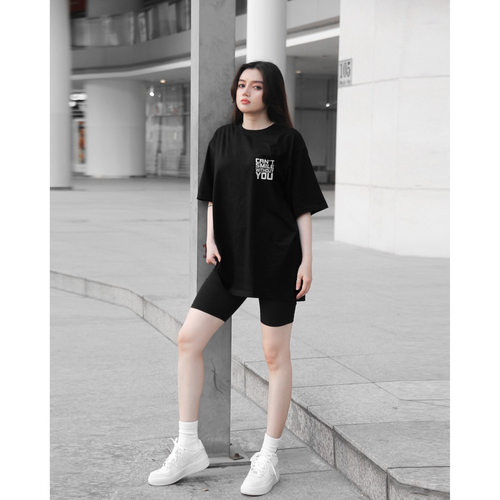 Áo Thun Nam Cổ Tròn Form Rộng Streetwear Áo Phông Unisex Cotton Oversize Hello Can't Smile_Ap33 | BigBuy360 - bigbuy360.vn