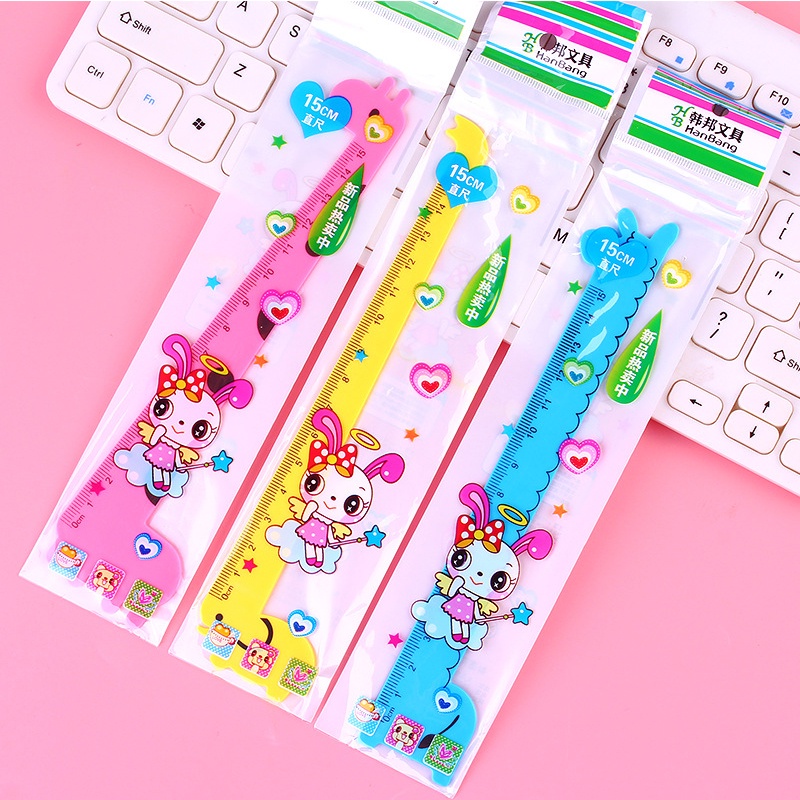 Thước Kẻ In Hình Hoạt Hình Dễ Thương 15cm Tiện Dụng Cho Học Sinh