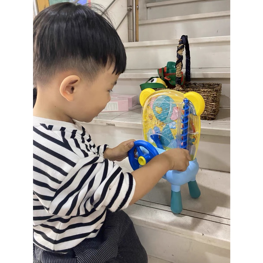 Máy hứng bi bắt bóng hình chú mèo dễ thương, đồ chơi vô lăng trẻ em rèn luyện sự tập trung của tay mắt