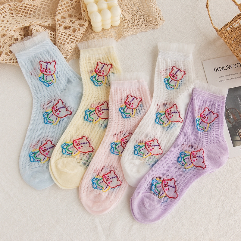 Vớ Cotton Cổ Thấp Họa Tiết Sọc Caro Phong Cách Nhật Bản Dễ Thương Thời Trang Mùa Hè Cho Nữ
