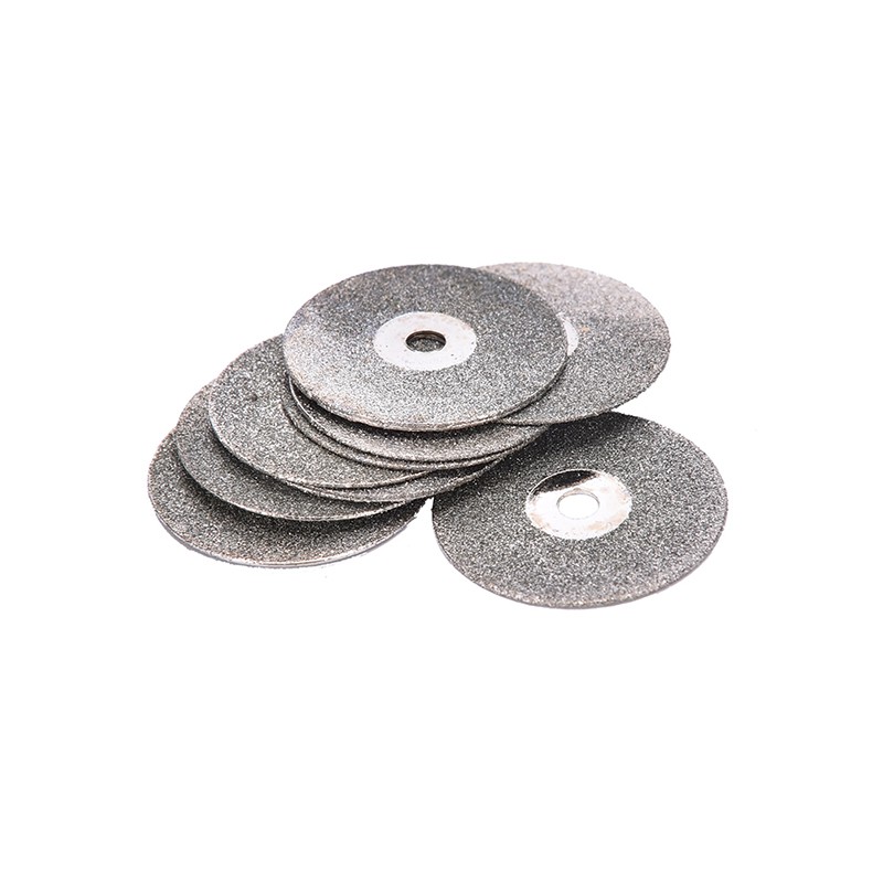 Bộ 10 Lưỡi Cắt Kim Cương 22mm Kèm 2 Trục Khoan Dremel