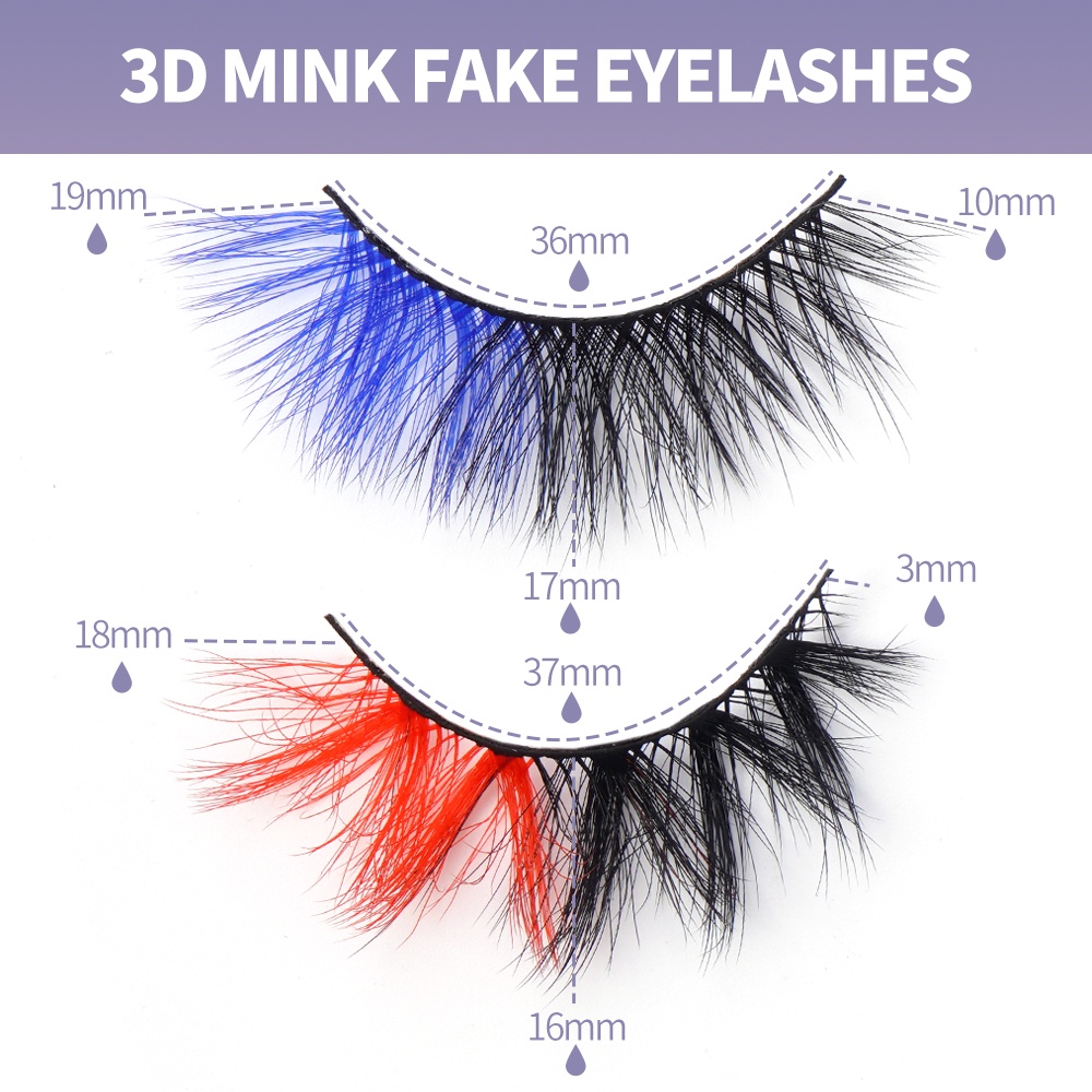 [Hàng mới về] Set 2 cặp lông mi giả màu sắc đa dạng thời trang tiện dụng