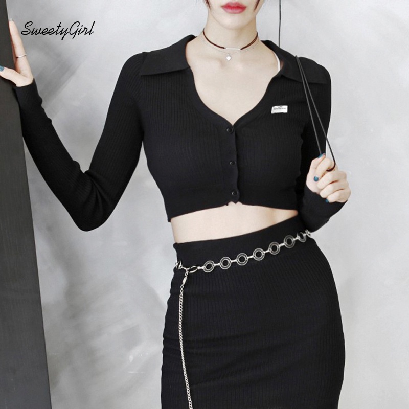 Áo Sơ Mi Tay Dài Cổ Chữ V Cài Nút Màu Sắc Trơn Cho Nữ