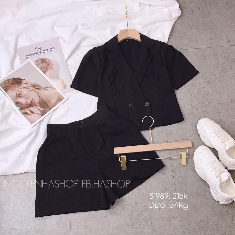 Set bộ áo vest kèm quần ngắn thời trang