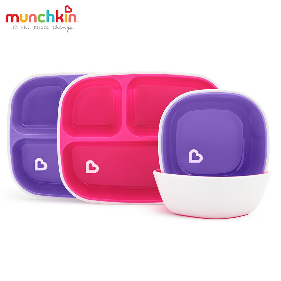 [CHUBBYSHOP] Bộ 2 đĩa chia ngăn chống trượt cho bé Munchkin