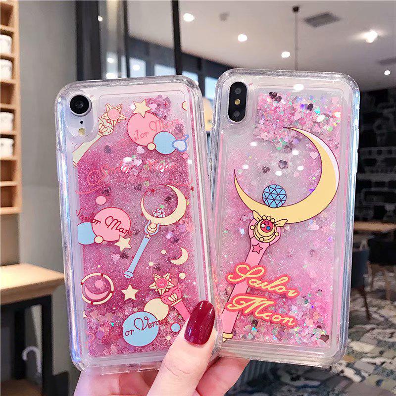 Ốp điện thoại TPU họa tiết hoạt hình với cát kim tuyến lấp lánh dành cho iPhone 6 6S 6P 6SP 7 8 7P 8P X XS XR XSMAX