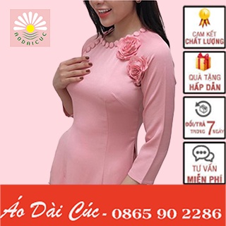 Áo dài truyền thống, màu hồng vỏ đỗ, lụa Tô Châu cao cấp, lụa mịn, thoáng mát - N3