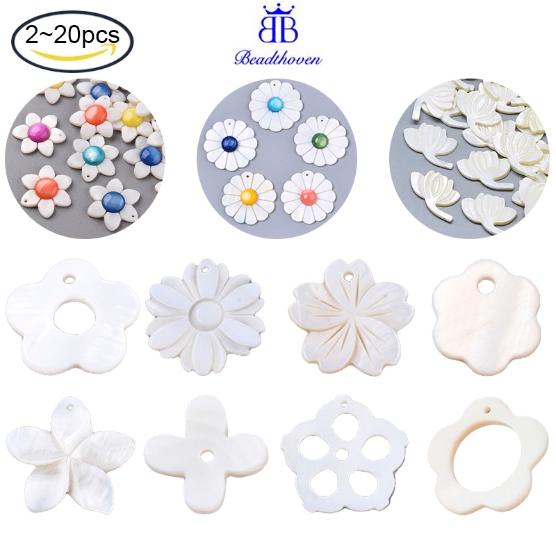 2 - 20 Hạt Charm Hình Vỏ Sò 13X13X2Mm 1.2Mm Dùng Làm Trang Sức Thủ Công