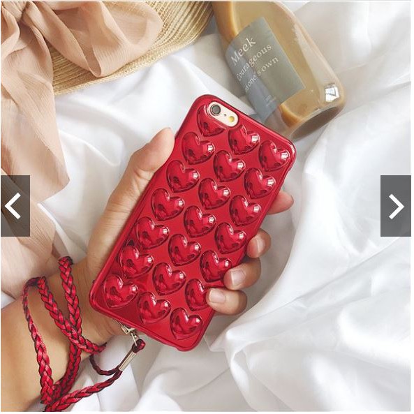 Ốp iphone - Ốp lưng Buble ( Tim nổi bóng ) - cho iphone 6 6s 6Plus 6sPlus 7Plus 8Plus X