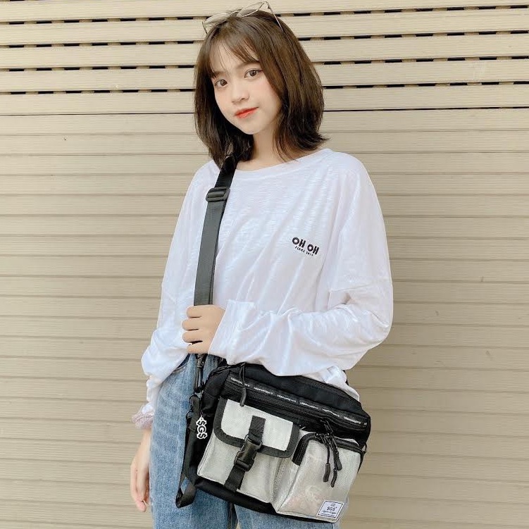 Túi Đeo Chéo Nam, Nữ Phối Lưới Vi Tính SAIGON SWAGGER® SGS Meshy Cross Body Bag